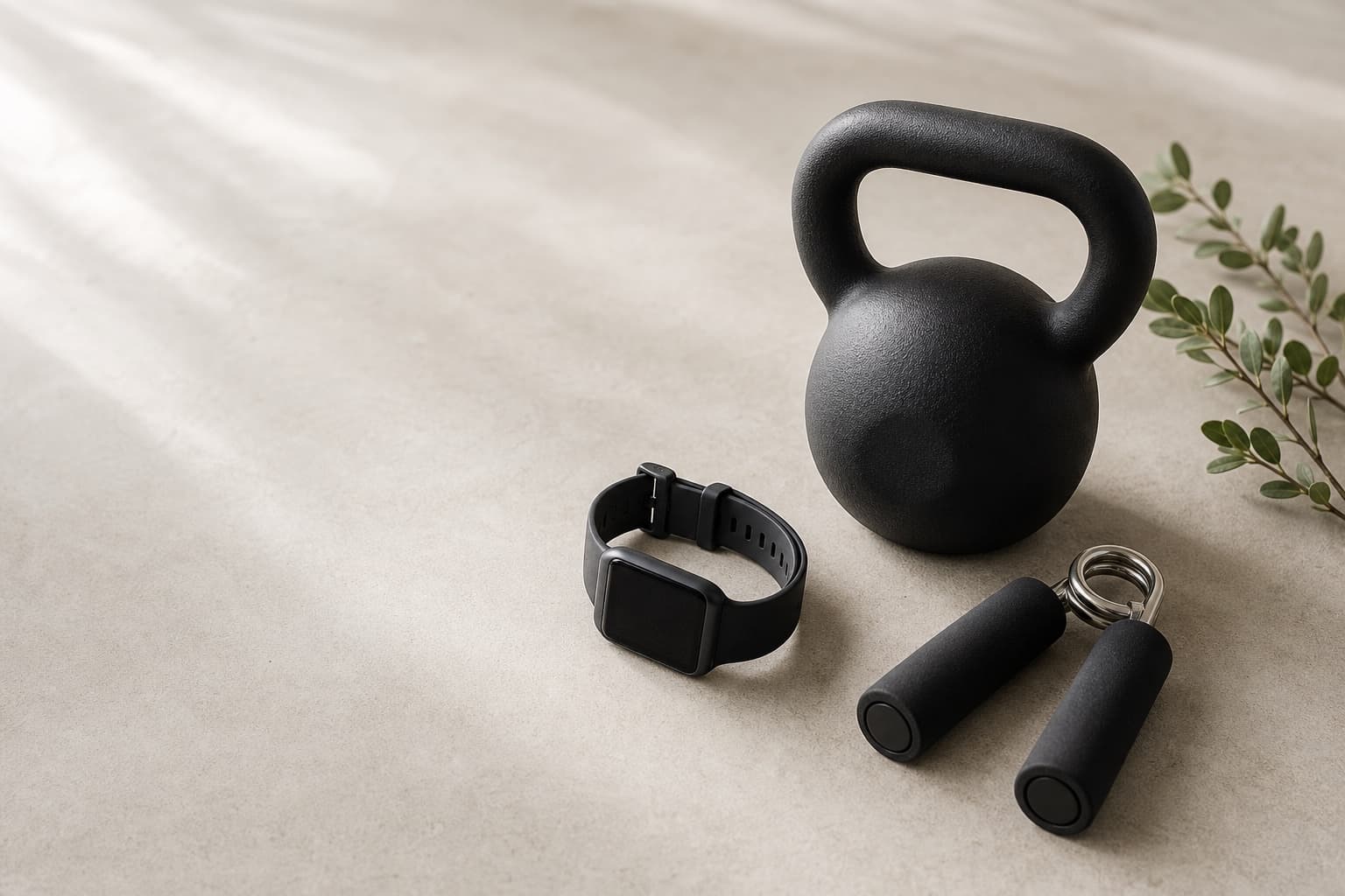 Kettlebell and fitness watch for physical function assessment